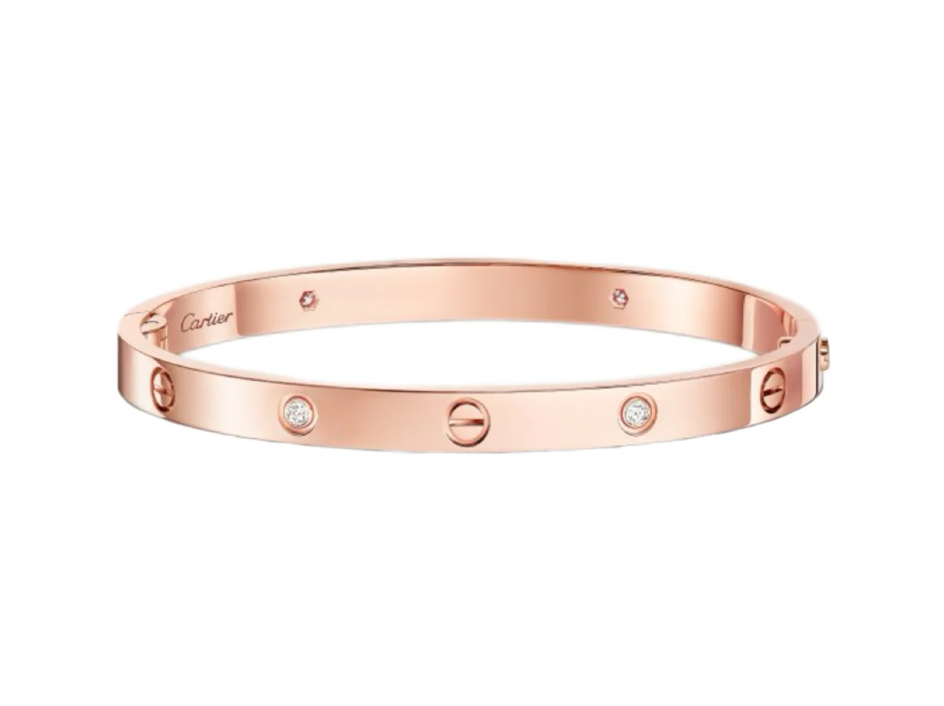 Love Bangle with 4 Diamonds (Gold-Plated Brass) D21016890