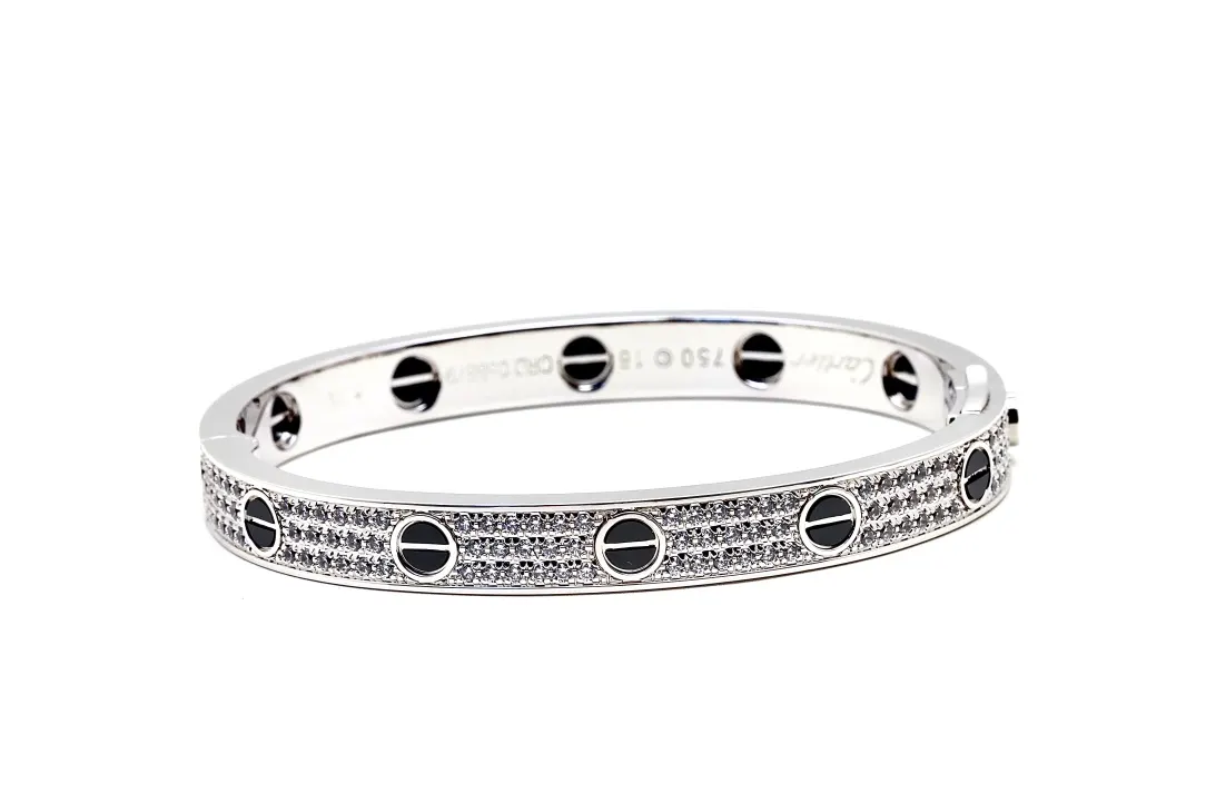 Love Pave Ceramic Bangle (Gold-Plated Brass) D55016882
