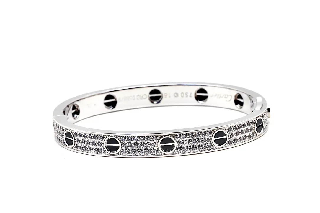 Love Pave Ceramic Bangle (Gold-Plated Brass) D55016882