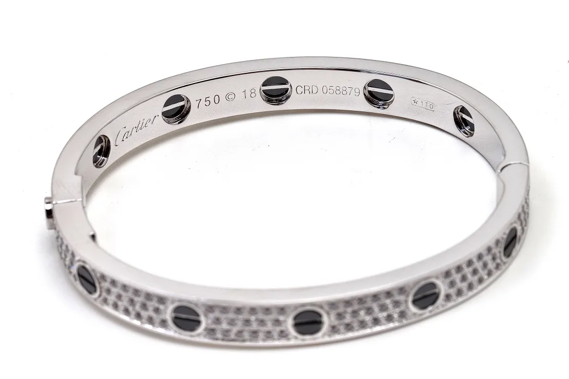 Love Pave Ceramic Bangle (Gold-Plated Brass) D55016882 — view 2