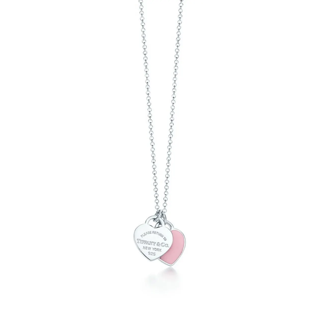 Return to Tiffany Double Heart Tag Pendant Necklace D19517013