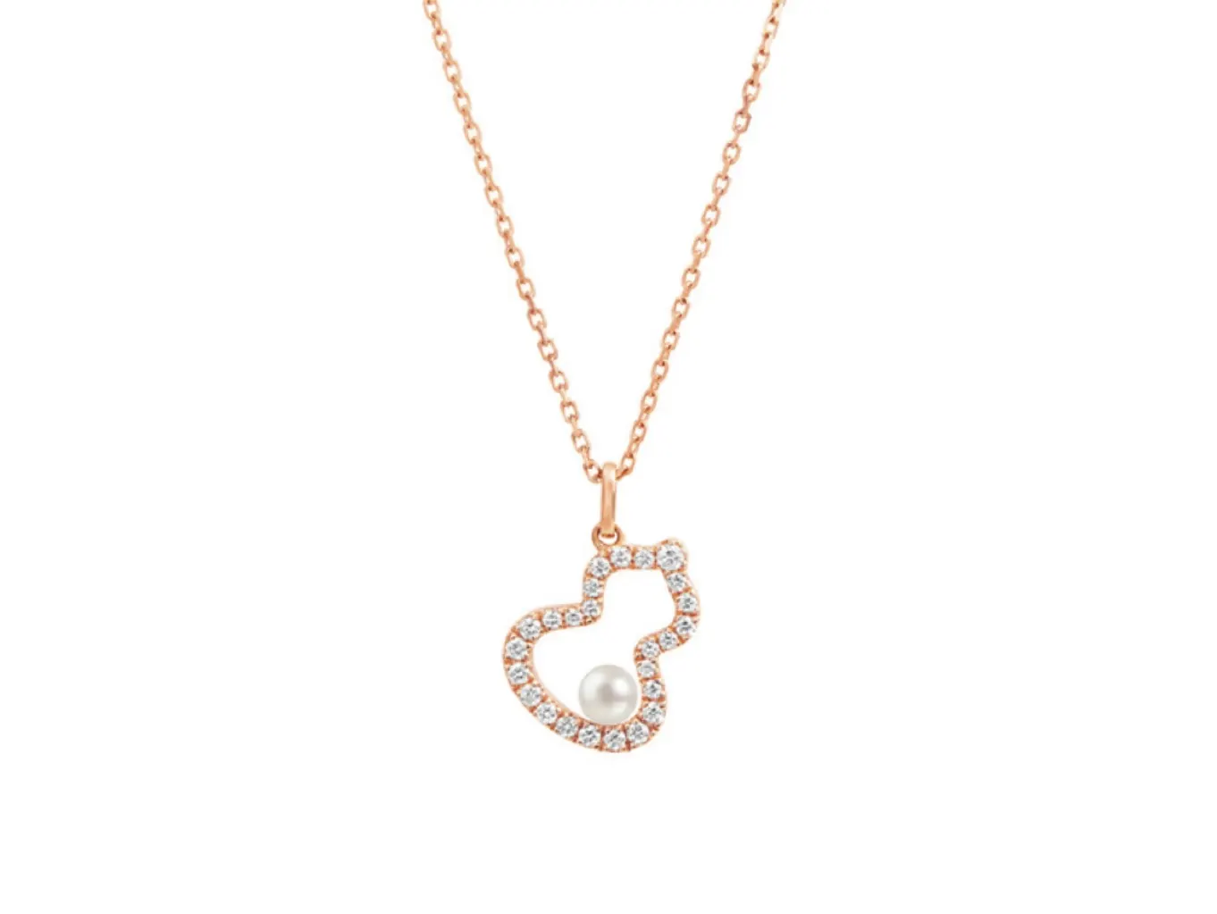 Wulu Pearl and Diamond Pendant Necklace (Gold-Plated Brass) D14517045