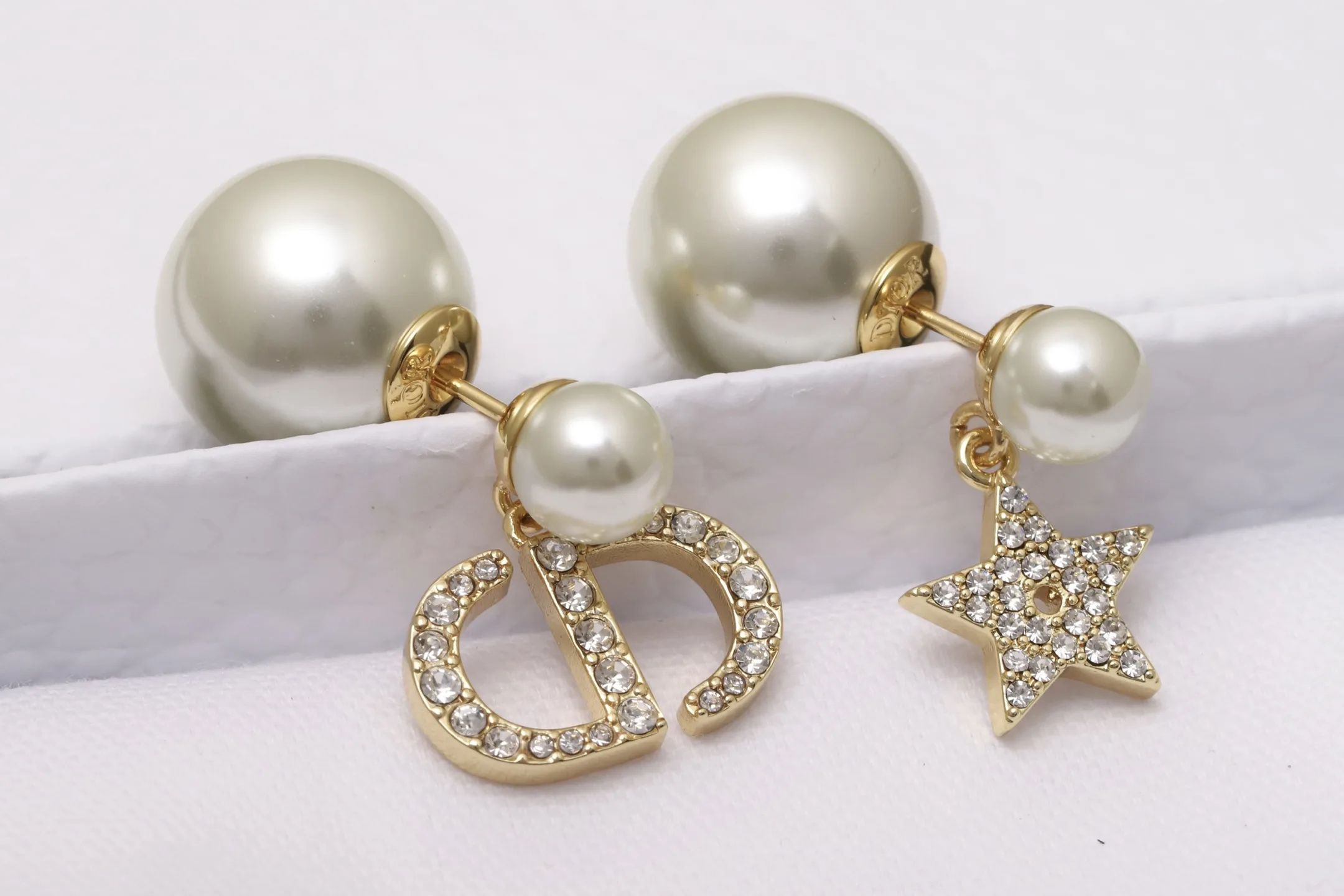 Dior Tribales Crystal Logo and Star Earrings D14517530 — view 3