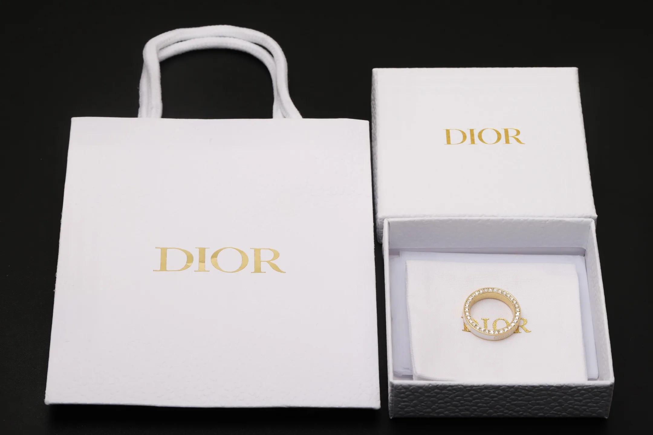 Christian Dior Enamel and Crystal Band Ring D14016772 — view 2