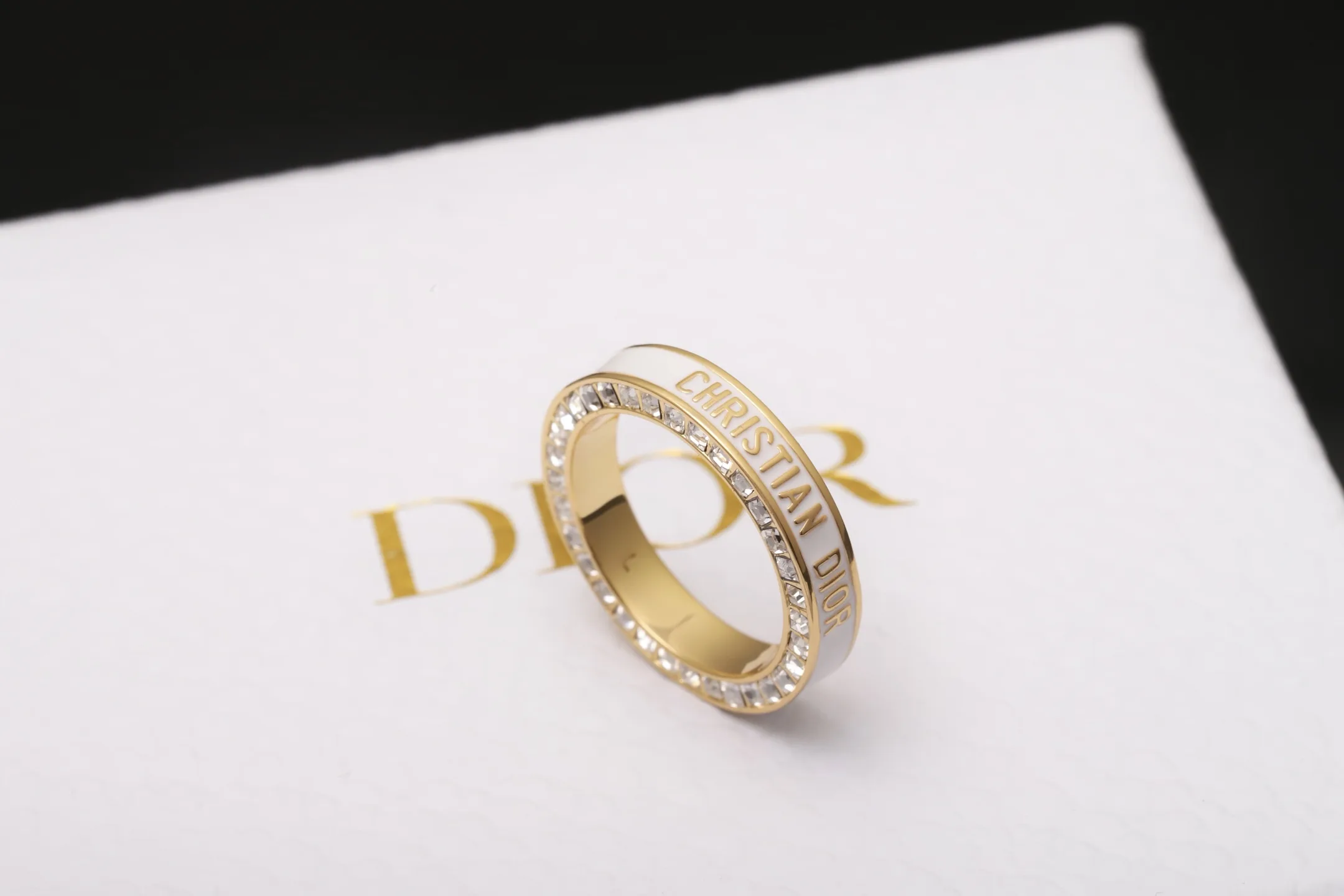 Christian Dior Enamel and Crystal Band Ring D14016772 — view 3