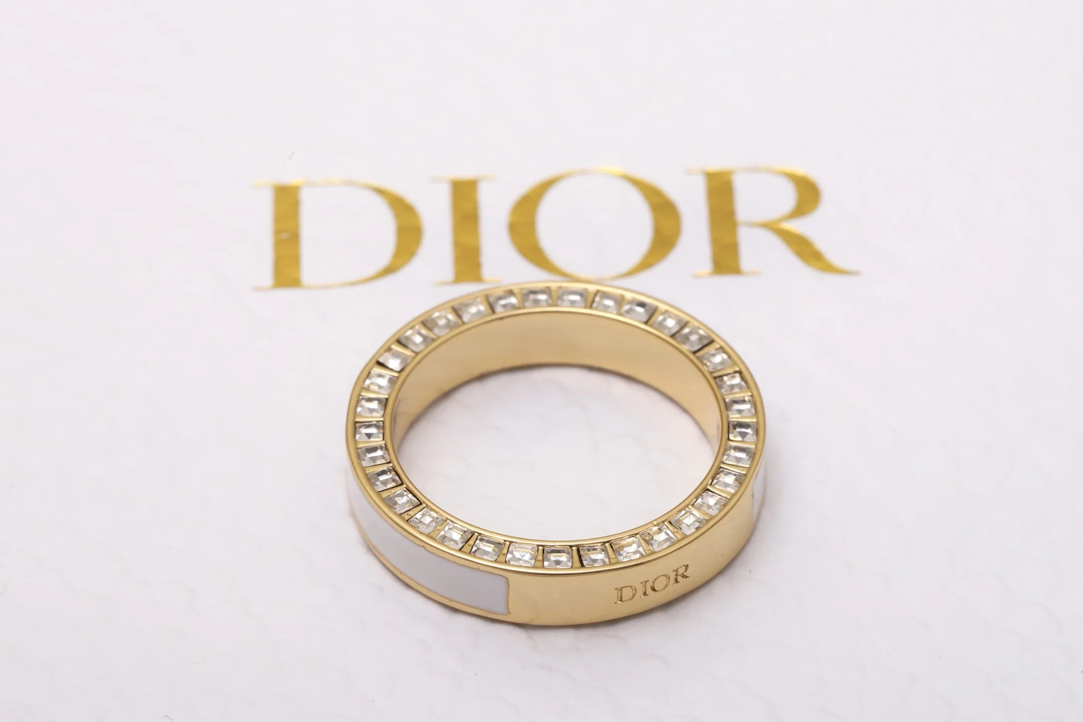 Christian Dior Enamel and Crystal Band Ring D14016772 — view 4
