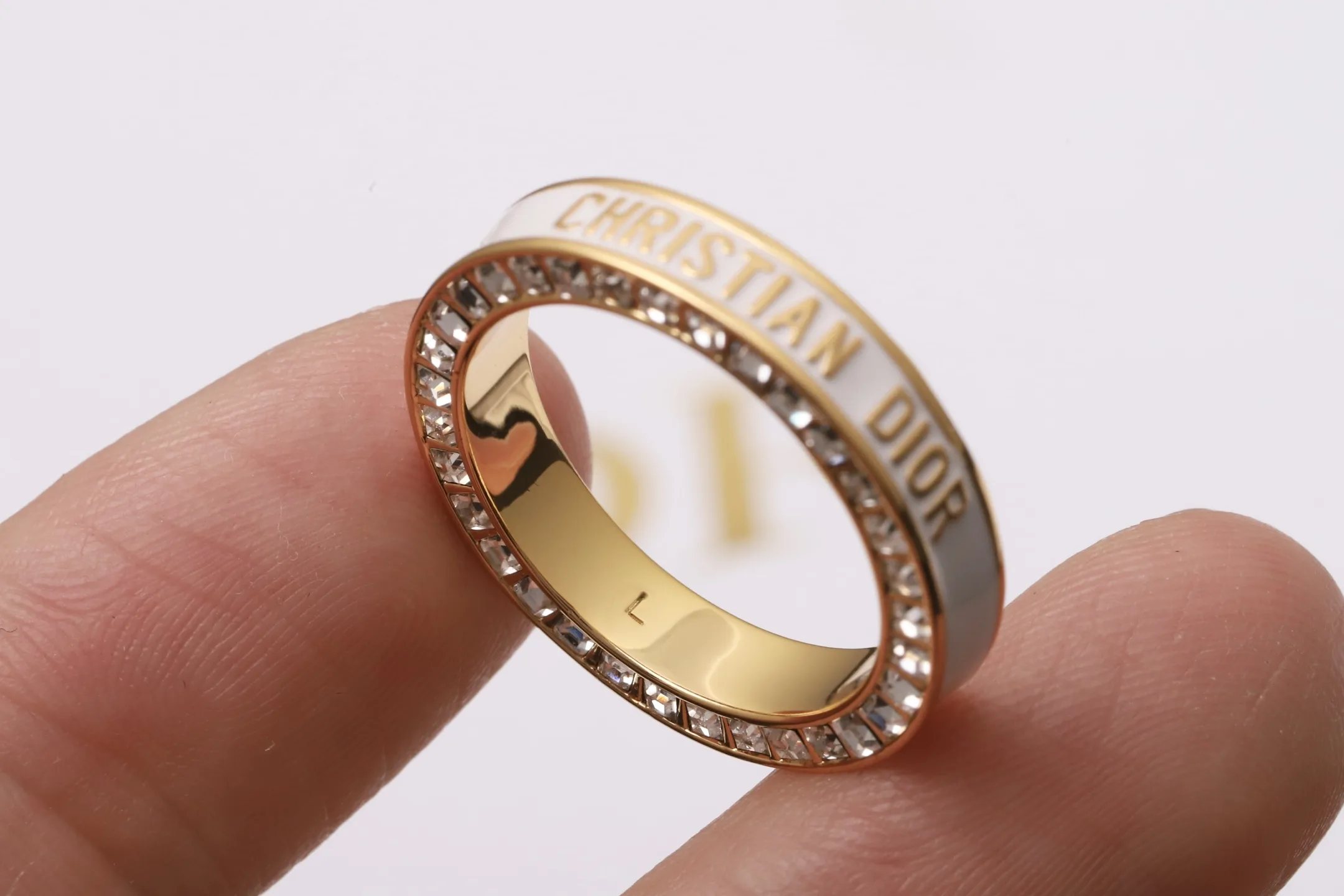Christian Dior Enamel and Crystal Band Ring D14016772 — view 5