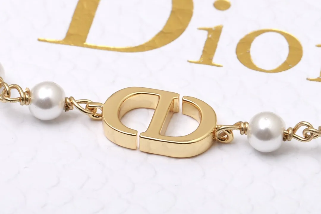 CD Navy Resin Pearl Bracelet D13517256 — view 4