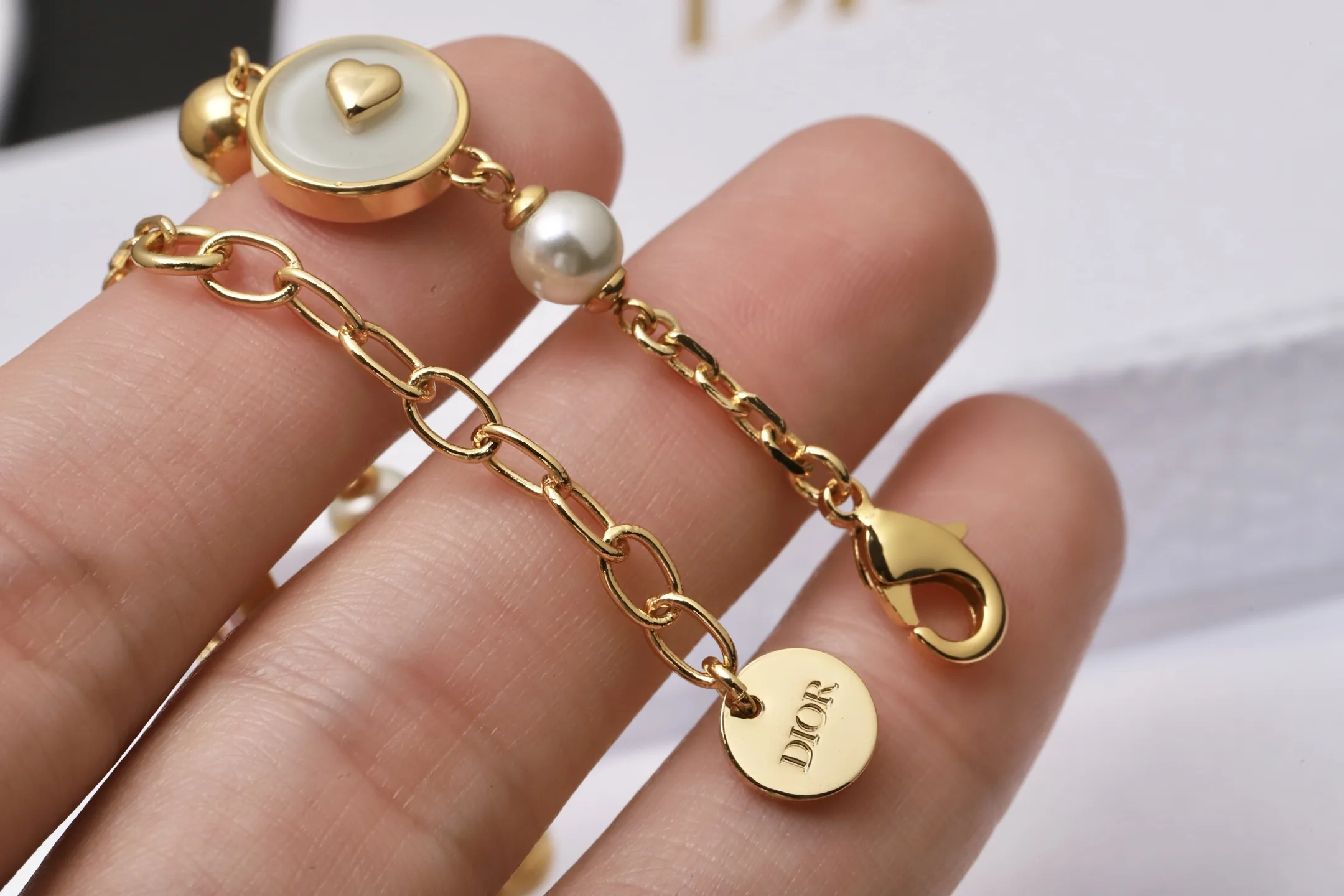 Dior Pastel Resin and Faux Pearl Charm Bracelet D16017661 — view 7