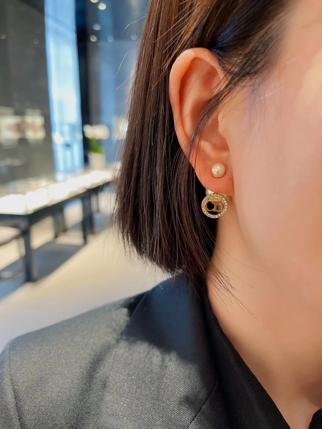 Tribales CD Crystal Pearl Earrings D14517494 — view 8