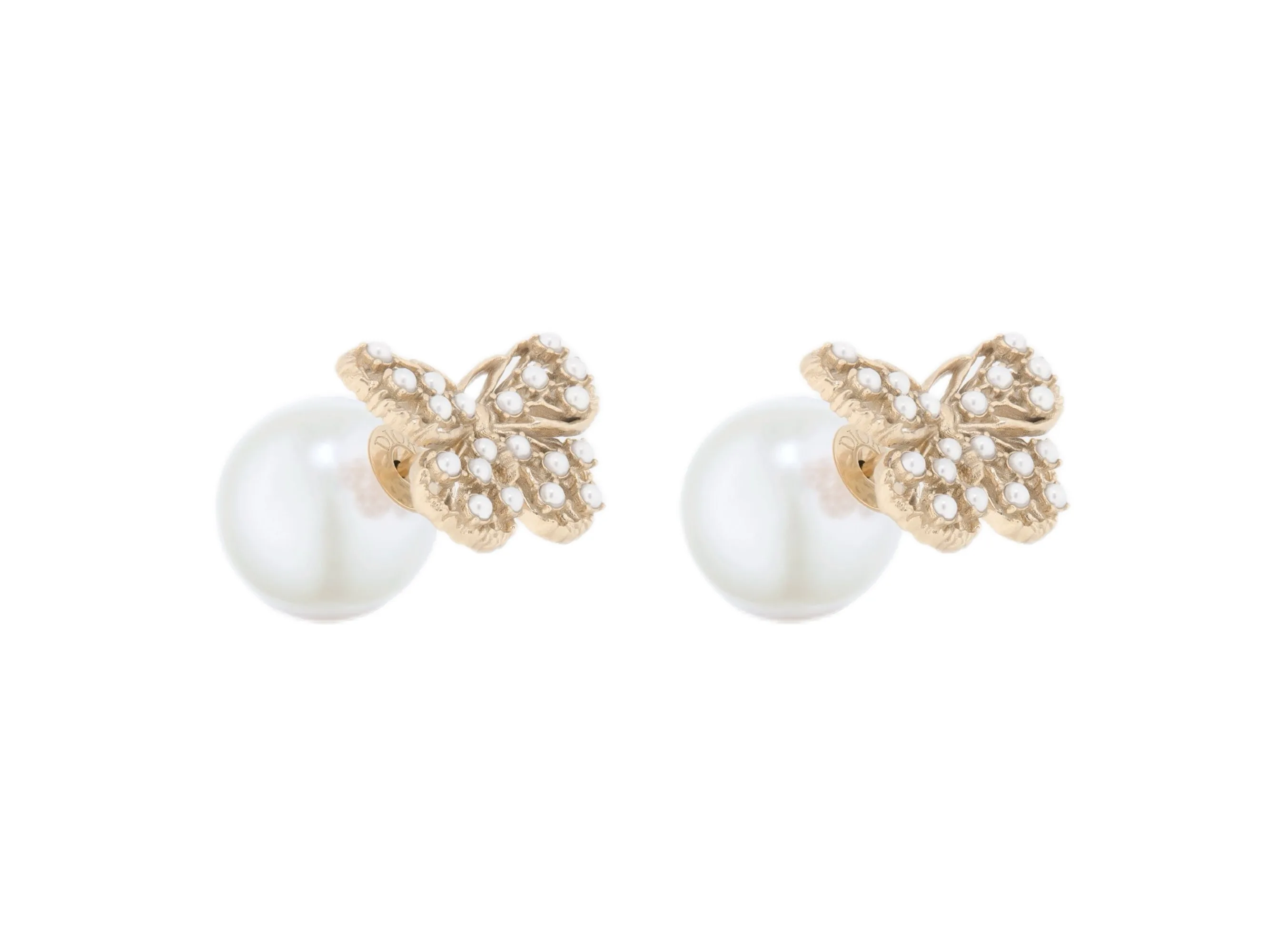 Dior Tribales Butterfly Resin Pearl Earrings D12517672