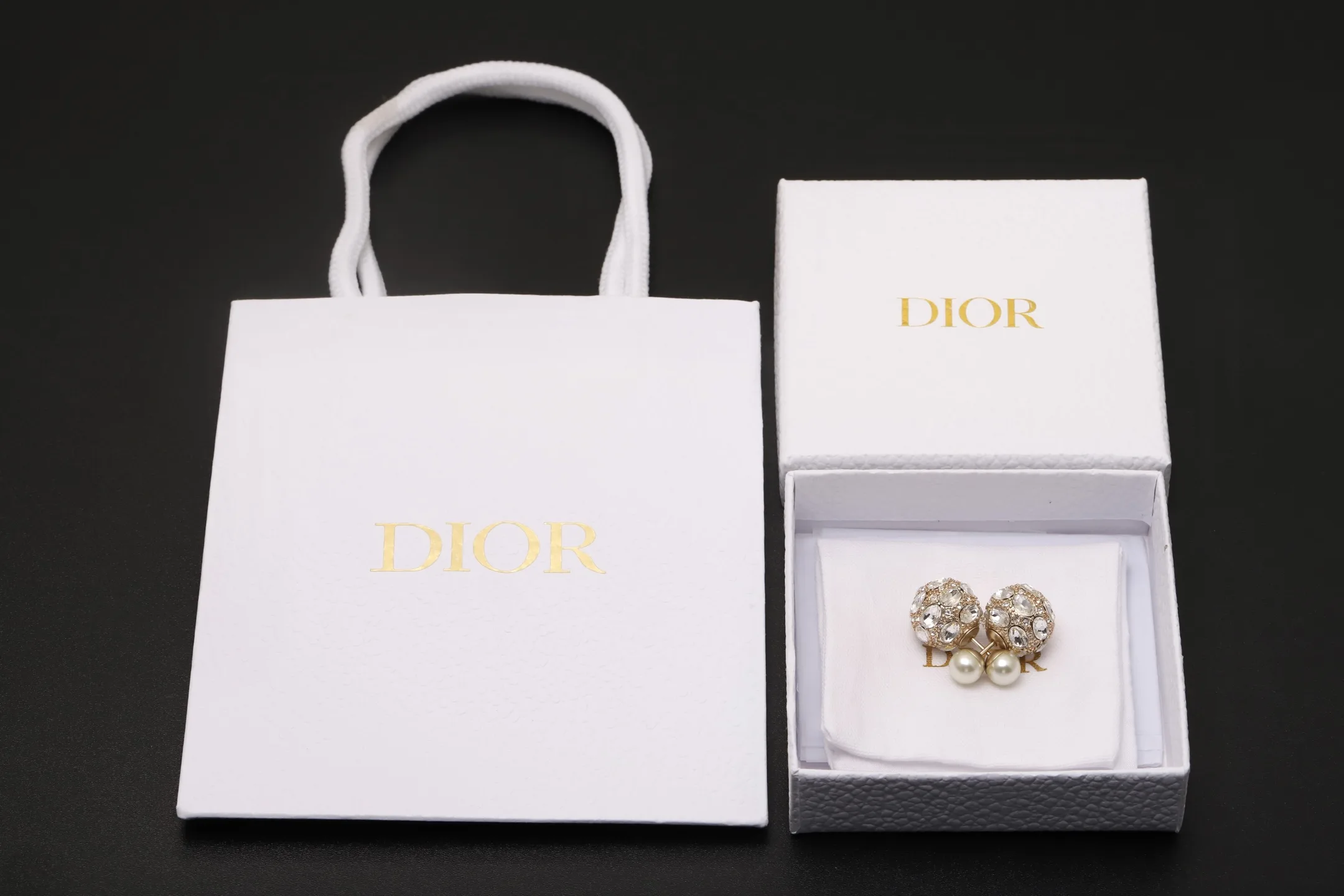 Dior Tribales Crystal and Resin Pearl Earrings D12517491 — view 2