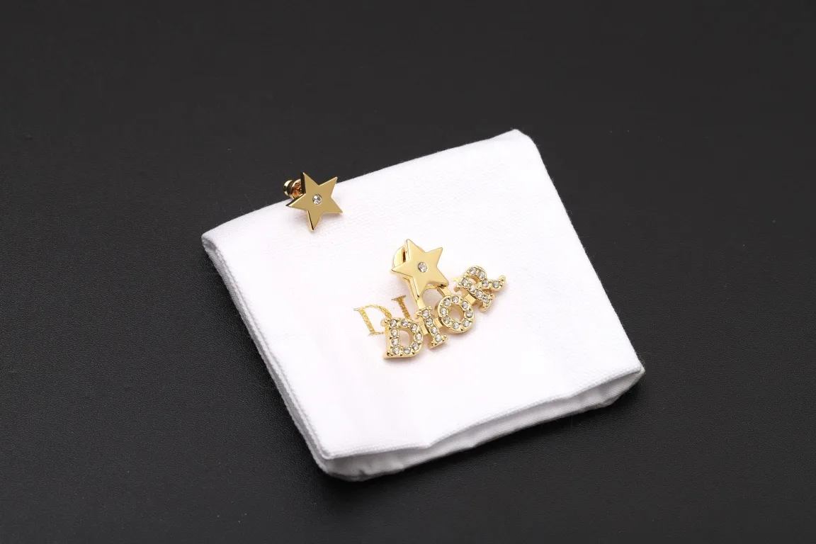 Dior Star and Logo Crystal Stud Earrings D14017277 — view 3