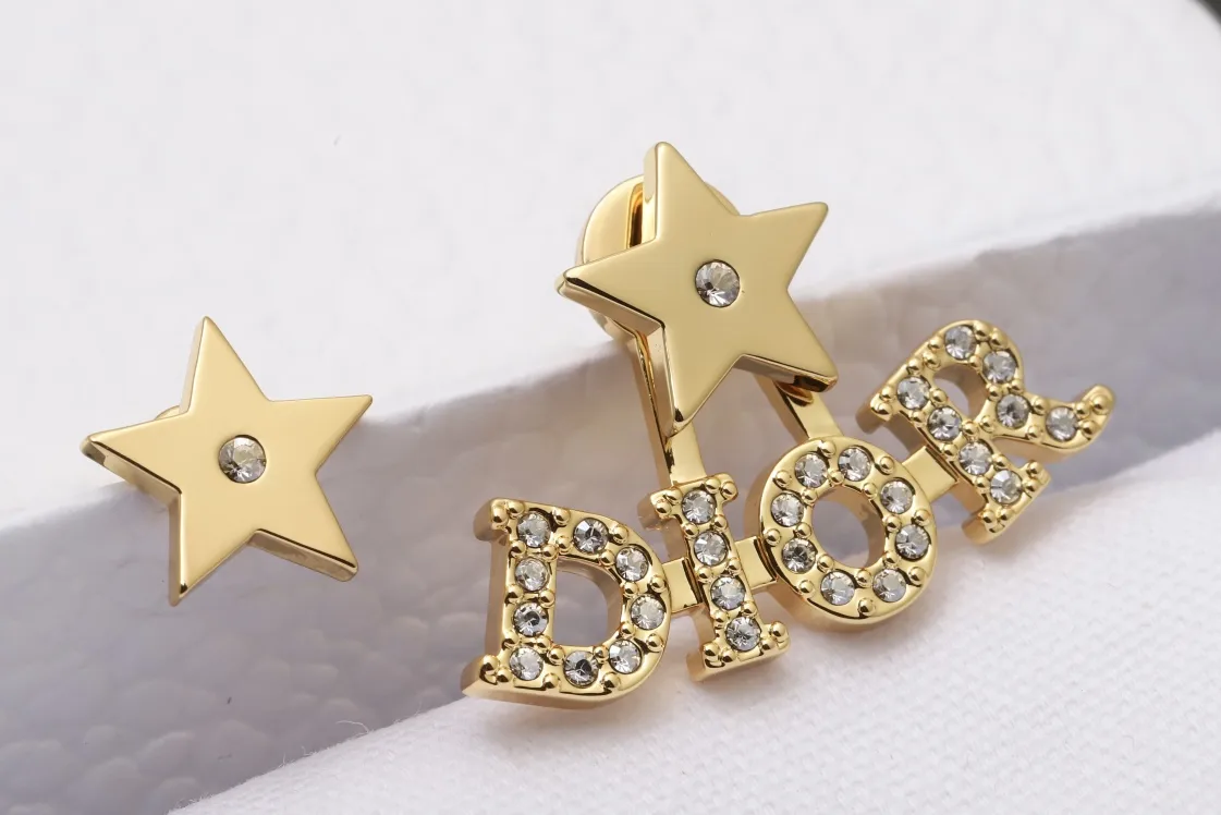Dior Star and Logo Crystal Stud Earrings D14017277 — view 4