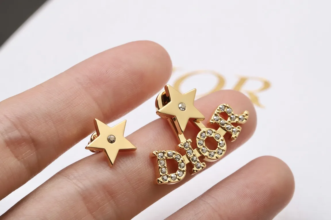 Dior Star and Logo Crystal Stud Earrings D14017277 — view 5