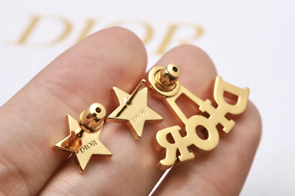Dior Star and Logo Crystal Stud Earrings D14017277 — view 6