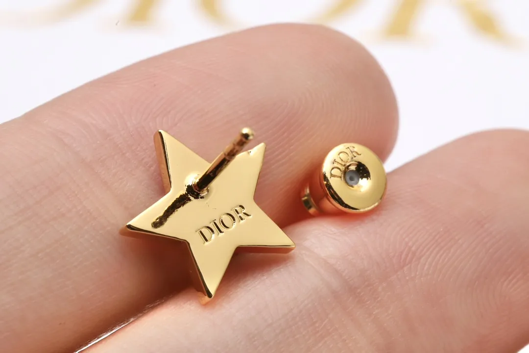 Dior Star and Logo Crystal Stud Earrings D14017277 — view 7