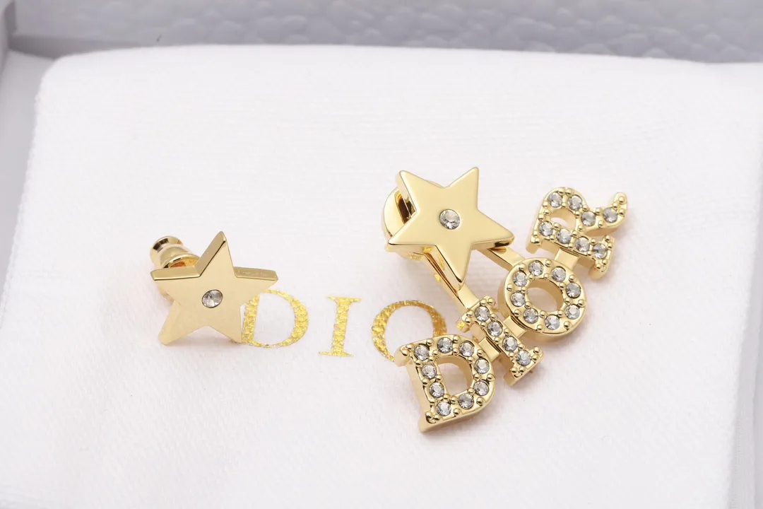 Dior Star and Logo Crystal Stud Earrings D14017277 — view 8