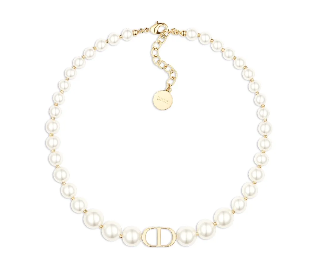 CD Navy Graduated Pearl Choker Necklace D18016768