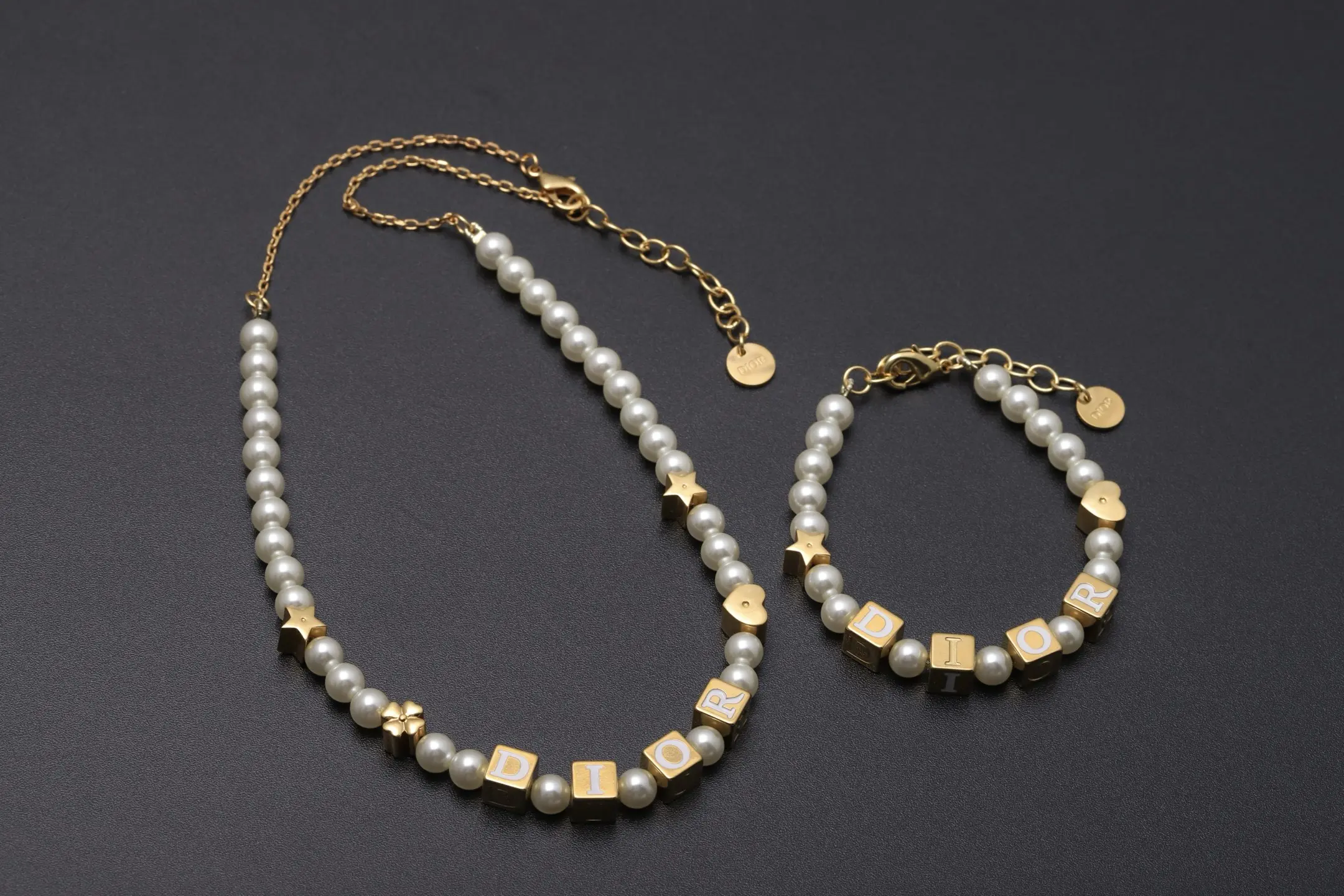 Dior Logo Cube and Faux Pearl Necklace D16017248 — view 7