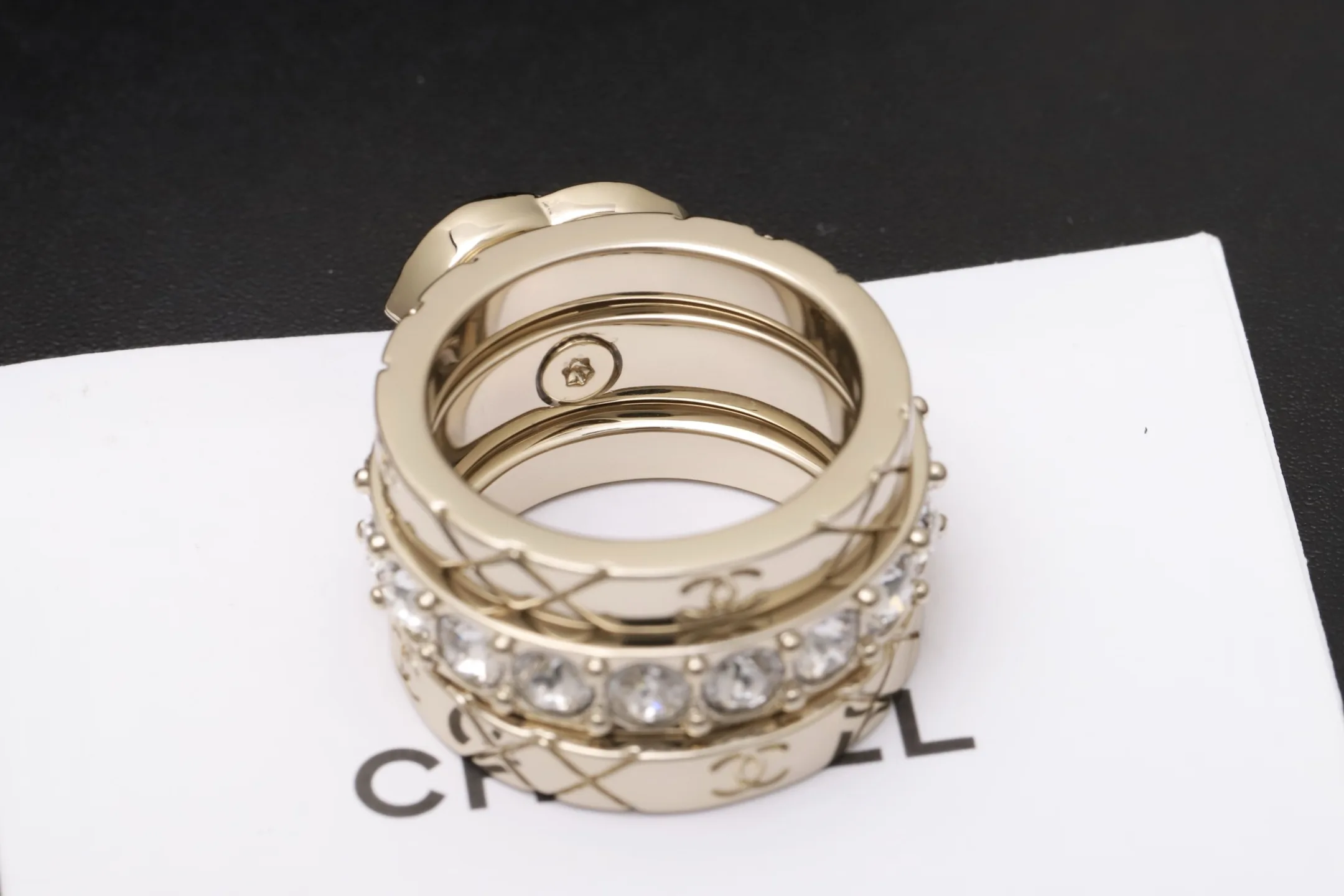 Coco Crush Quilted Triple Stack Ring D16517643 — view 6