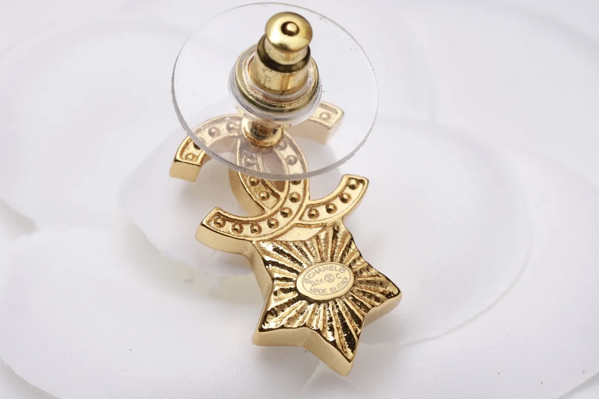 Double C Star Drop Stud Earrings D14017418 — view 6