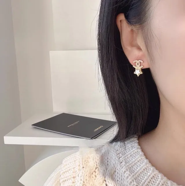 Double C Star Drop Stud Earrings D14017418 — view 7