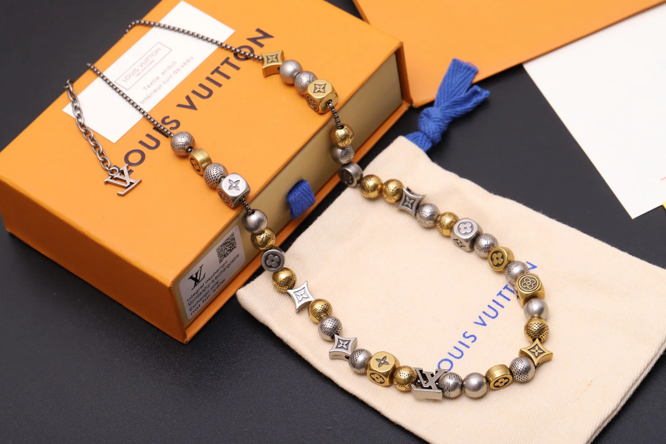 Damier Party Monogram Beaded Necklace D15017646 — view 3