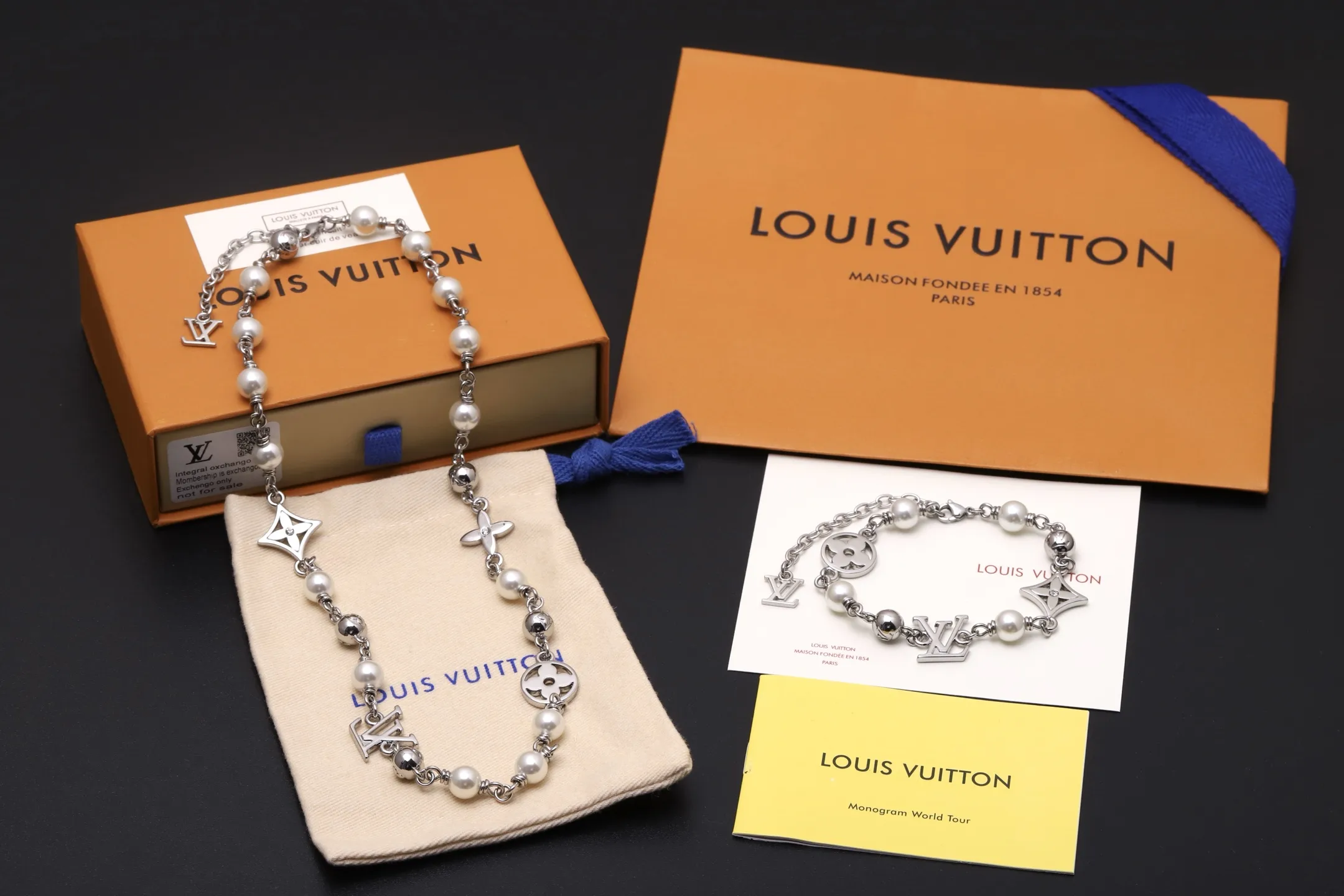 LV Pearls Monogram Chain Necklace D15017648 — view 2