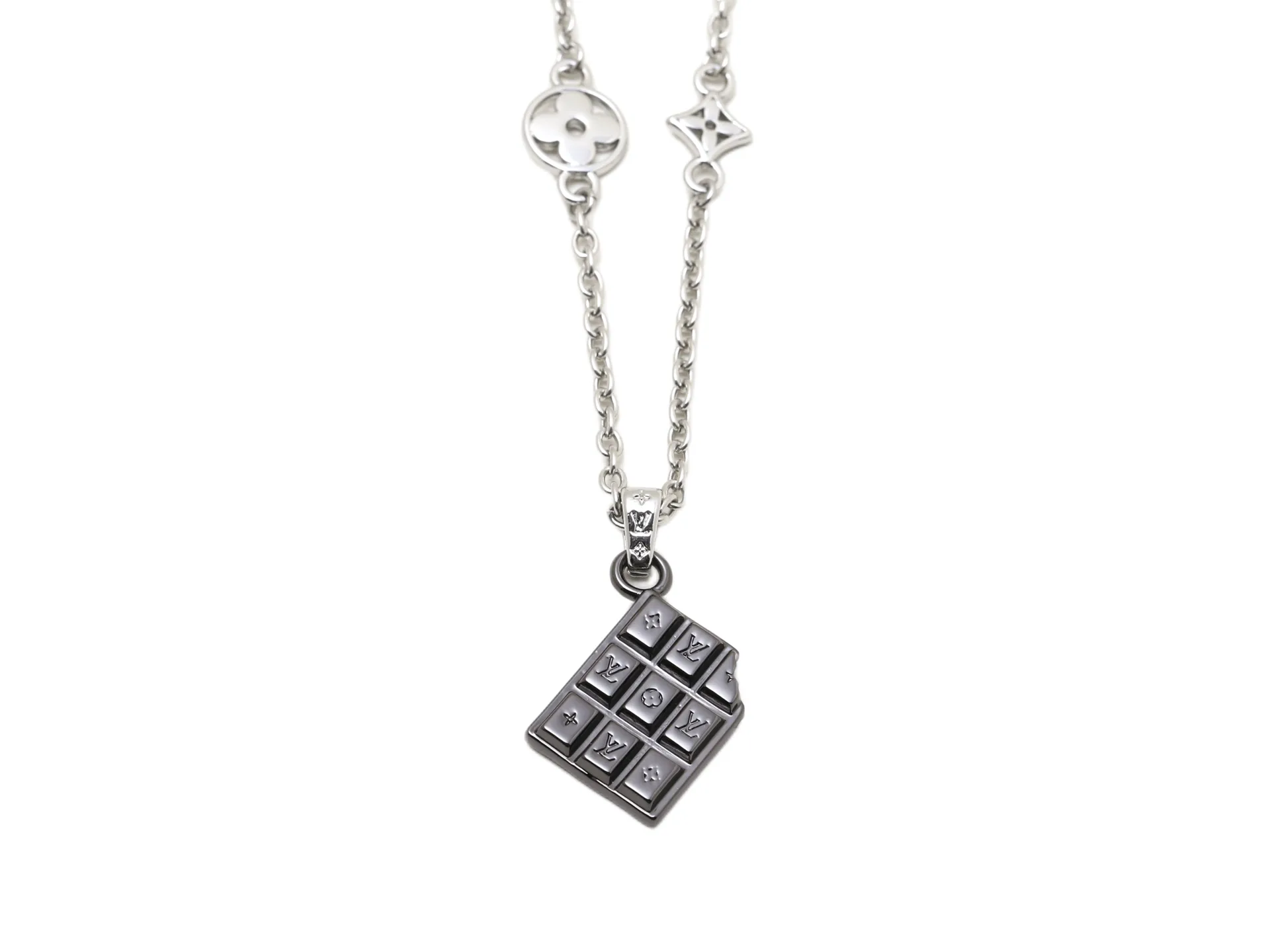 Chocolate Bar Pendant Necklace (Titanium Steel) D10517392