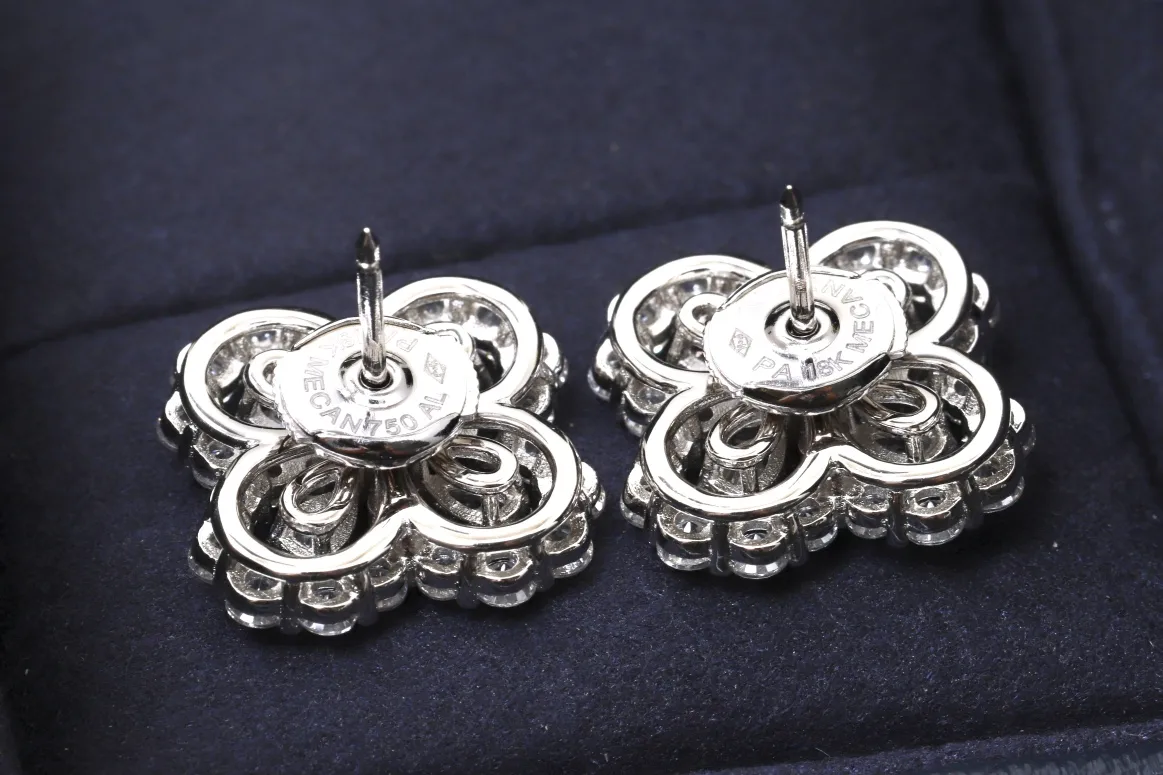 Diamond Loop Cluster Stud Earrings (Sterling Silver) D32516614 — view 5