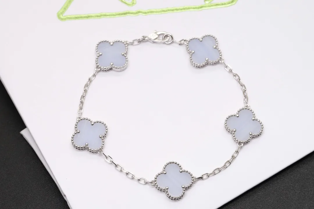 Vintage Alhambra 5-Motif Chalcedony Bracelet (Sterling Silver) D49016586 — view 3