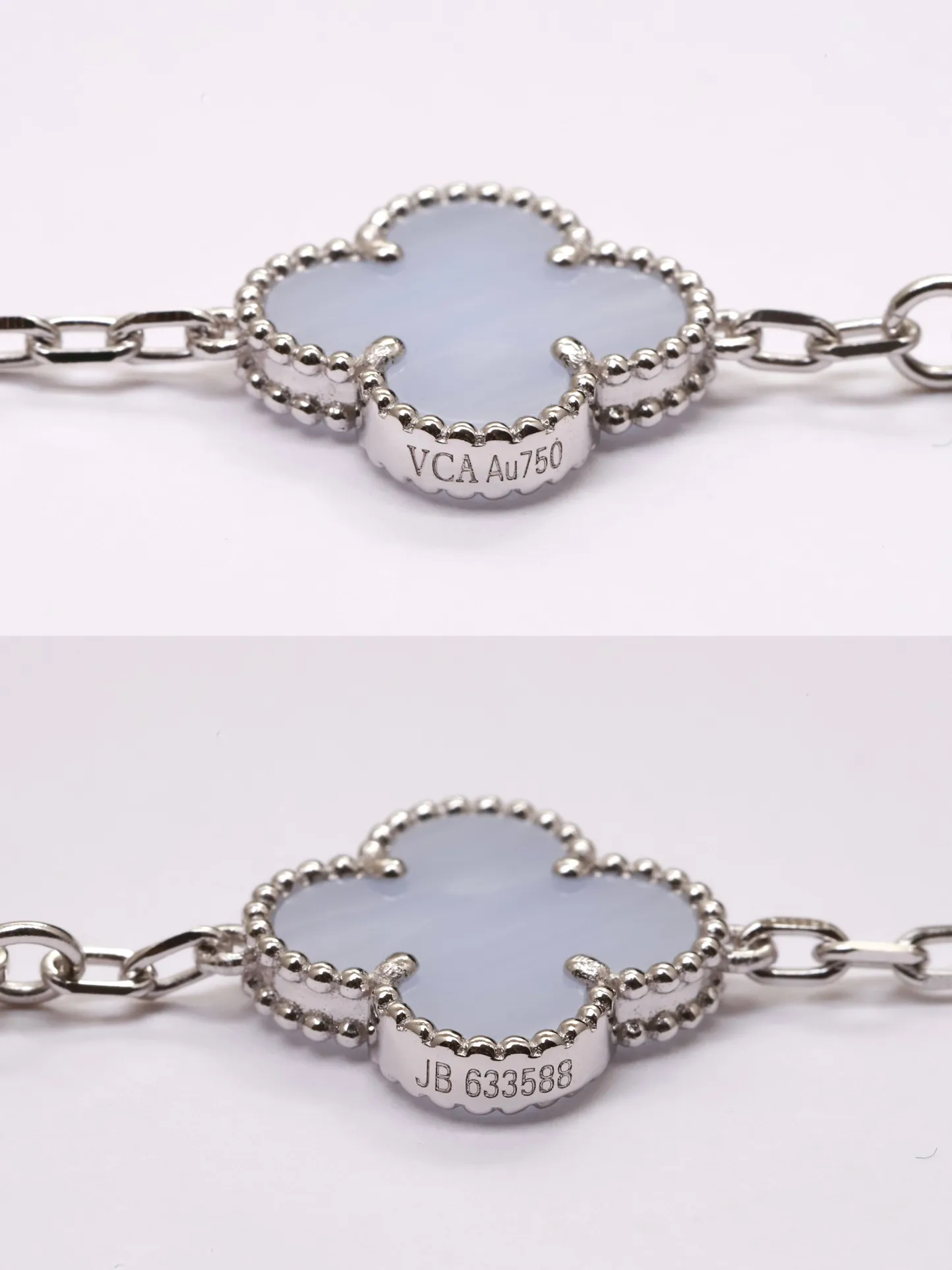 Vintage Alhambra 5-Motif Chalcedony Bracelet (Sterling Silver) D49016586 — view 7