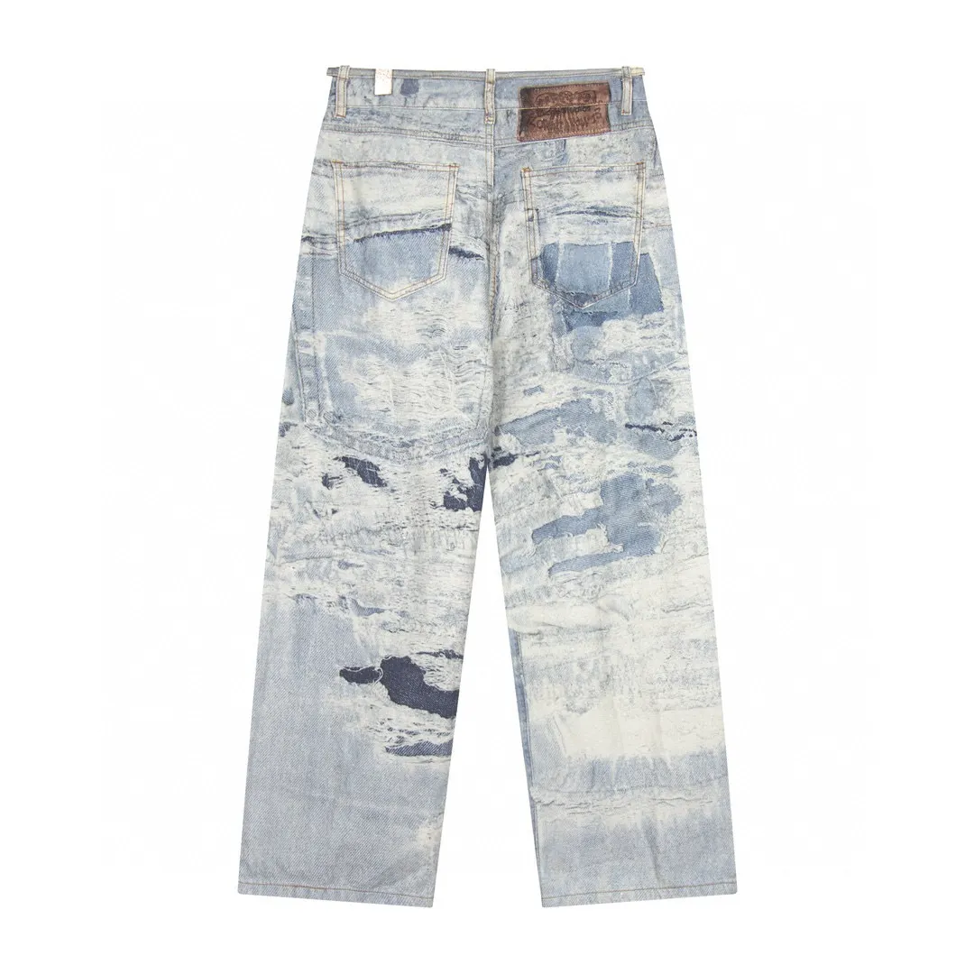 3D Chain-Print Straight-Leg Jeans D14011861 — view 5