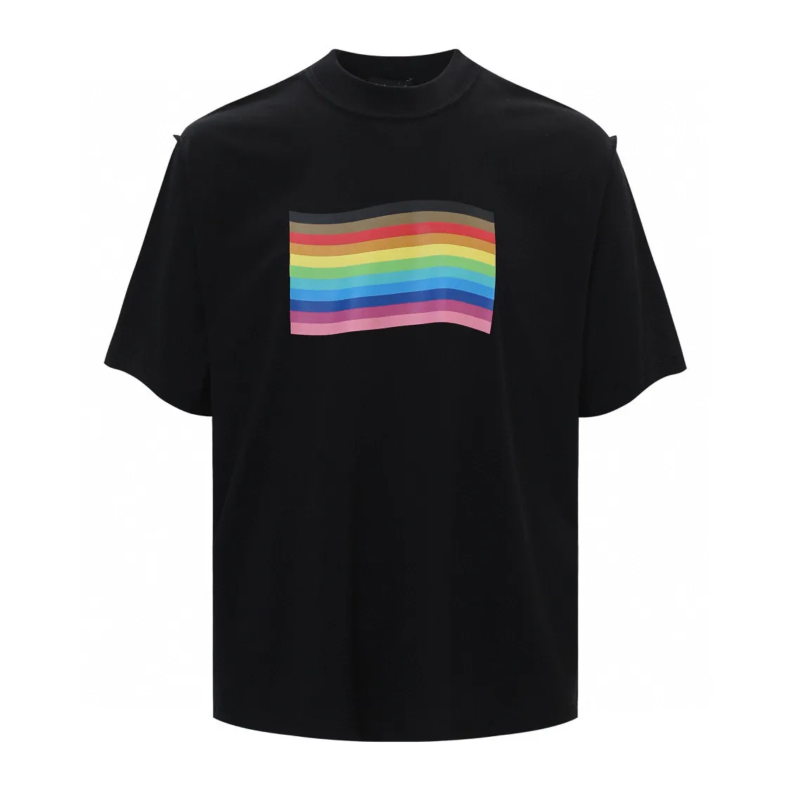 Rainbow Flag Print Oversized T-Shirt D14011835 — view 5