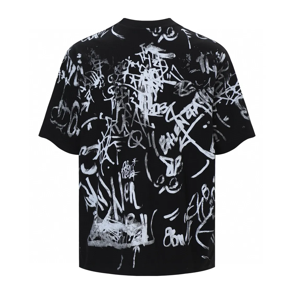 Graffiti Print Appliqué Oversized T-Shirt D14011847 — view 5
