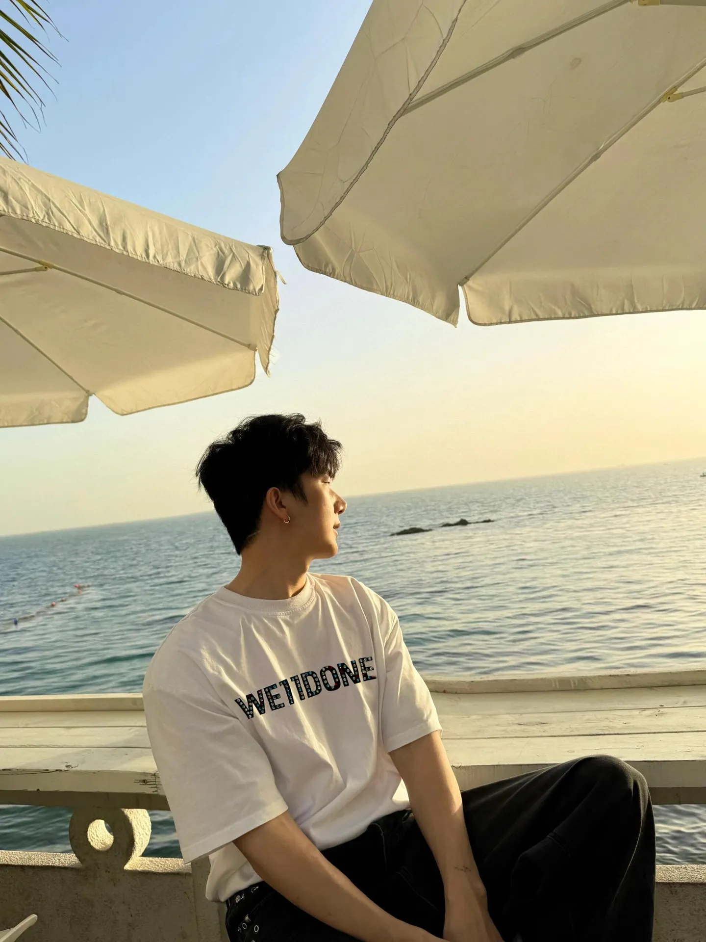 Rhinestone Logo Cotton T-Shirt D14011829