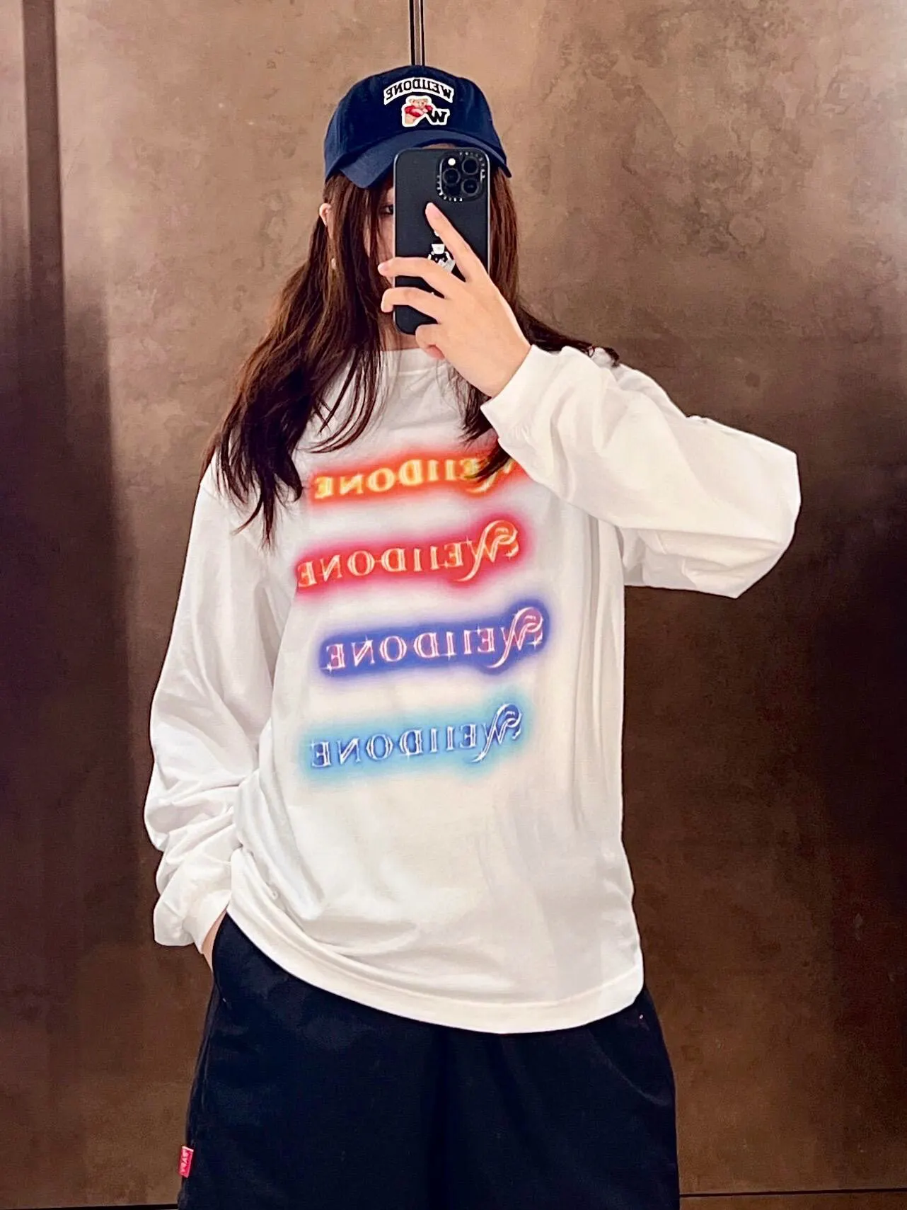 Neon Logo Long-Sleeve Cotton T-Shirt D14011824