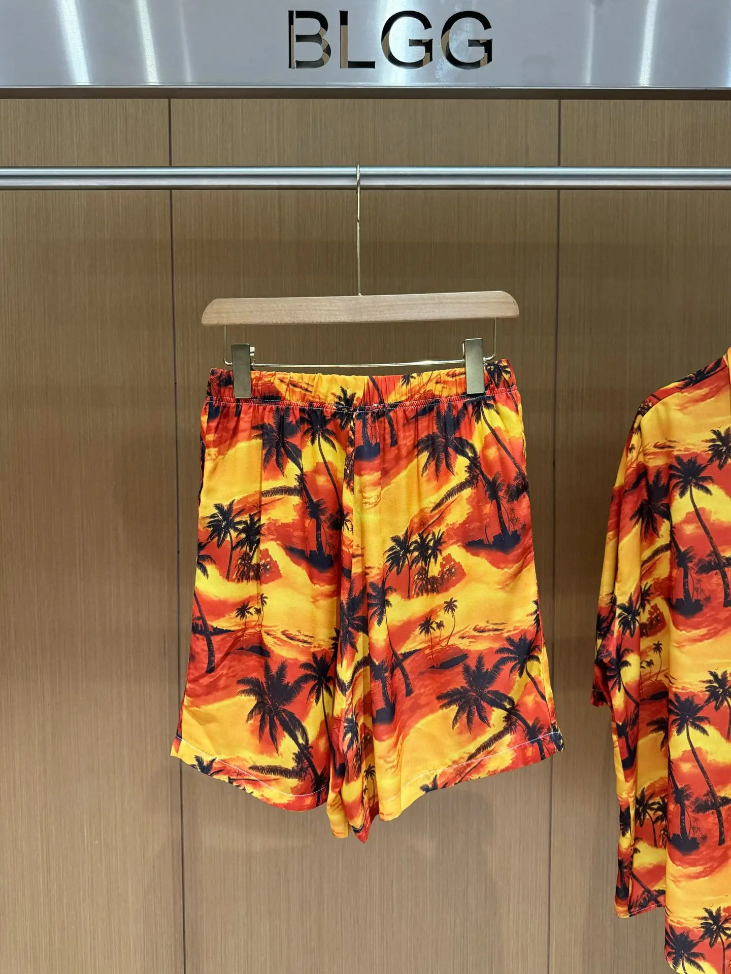 Palm Tree Print Chiffon Shorts D14011820 — view 2