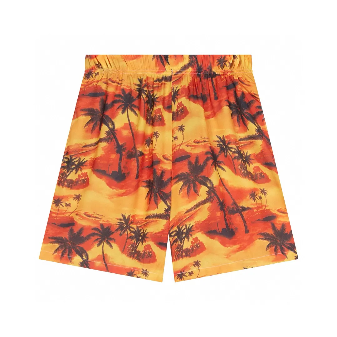 Palm Tree Print Chiffon Shorts D14011820 — view 4