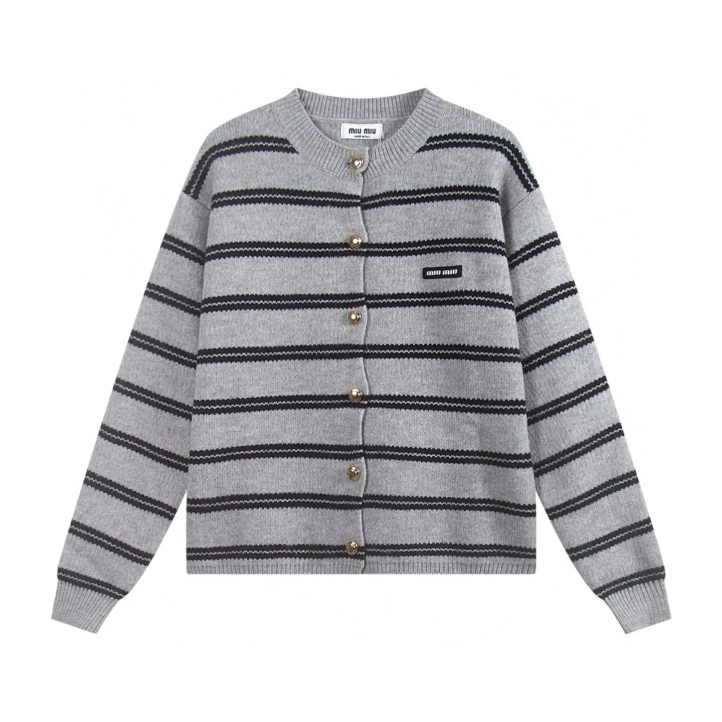 Striped Knit Button-Up Cardigan D19011854 — view 4