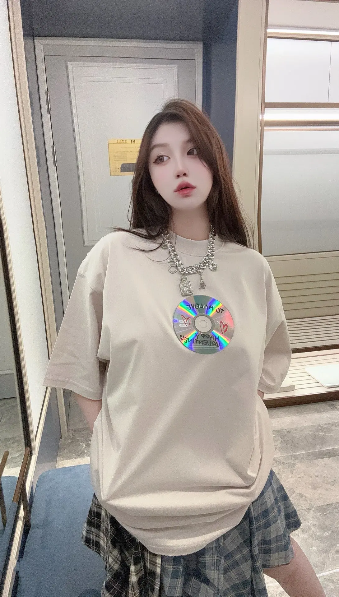 CD Graphic Print Oversized T-Shirt D14011838 — view 2