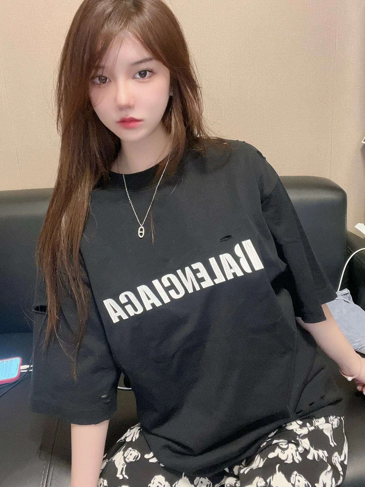 Logo Print Oversized Cotton T-Shirt D14011841 — view 3