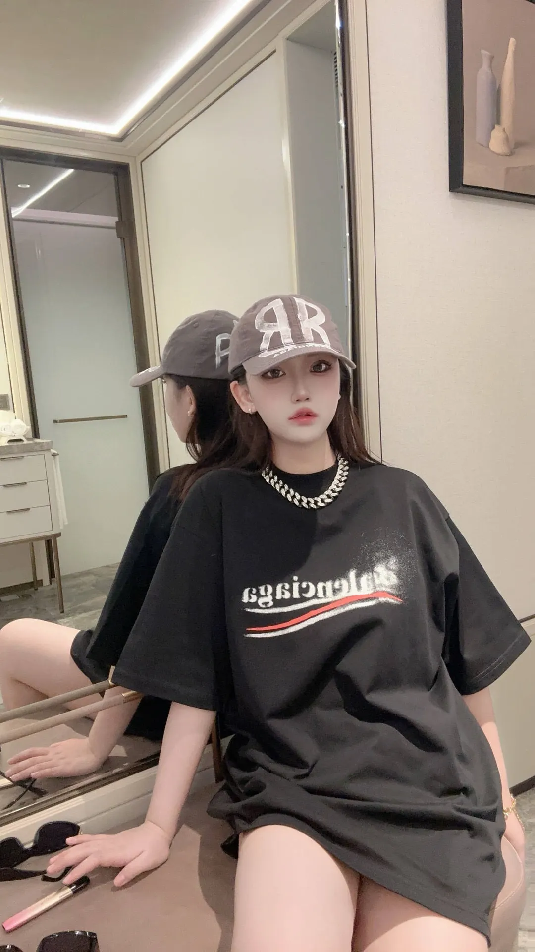Blurred Logo Graphic Cotton T-Shirt D14011846 — view 2