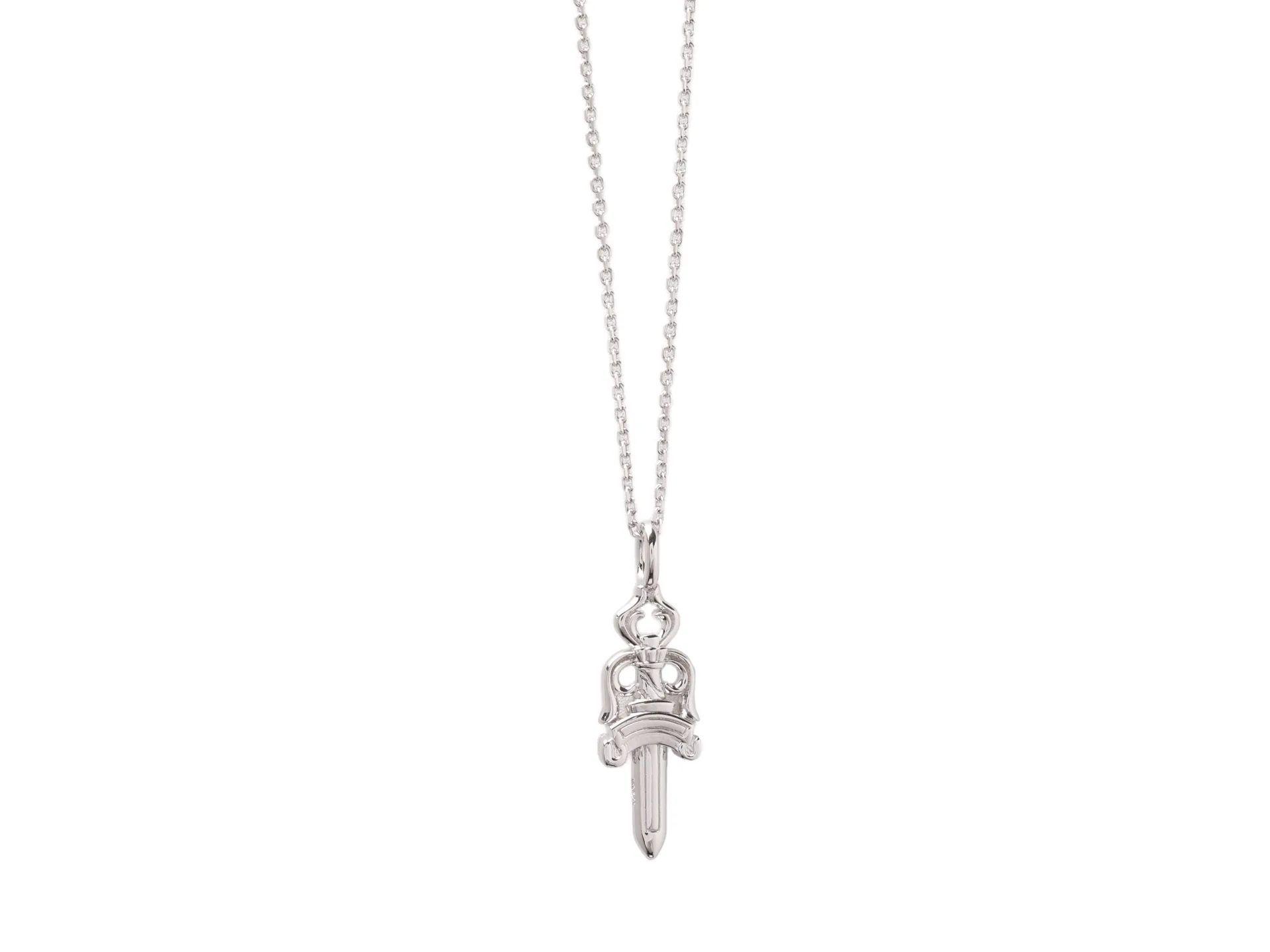 Dagger and Crown Pendant Necklace (Sterling Silver) D18016870