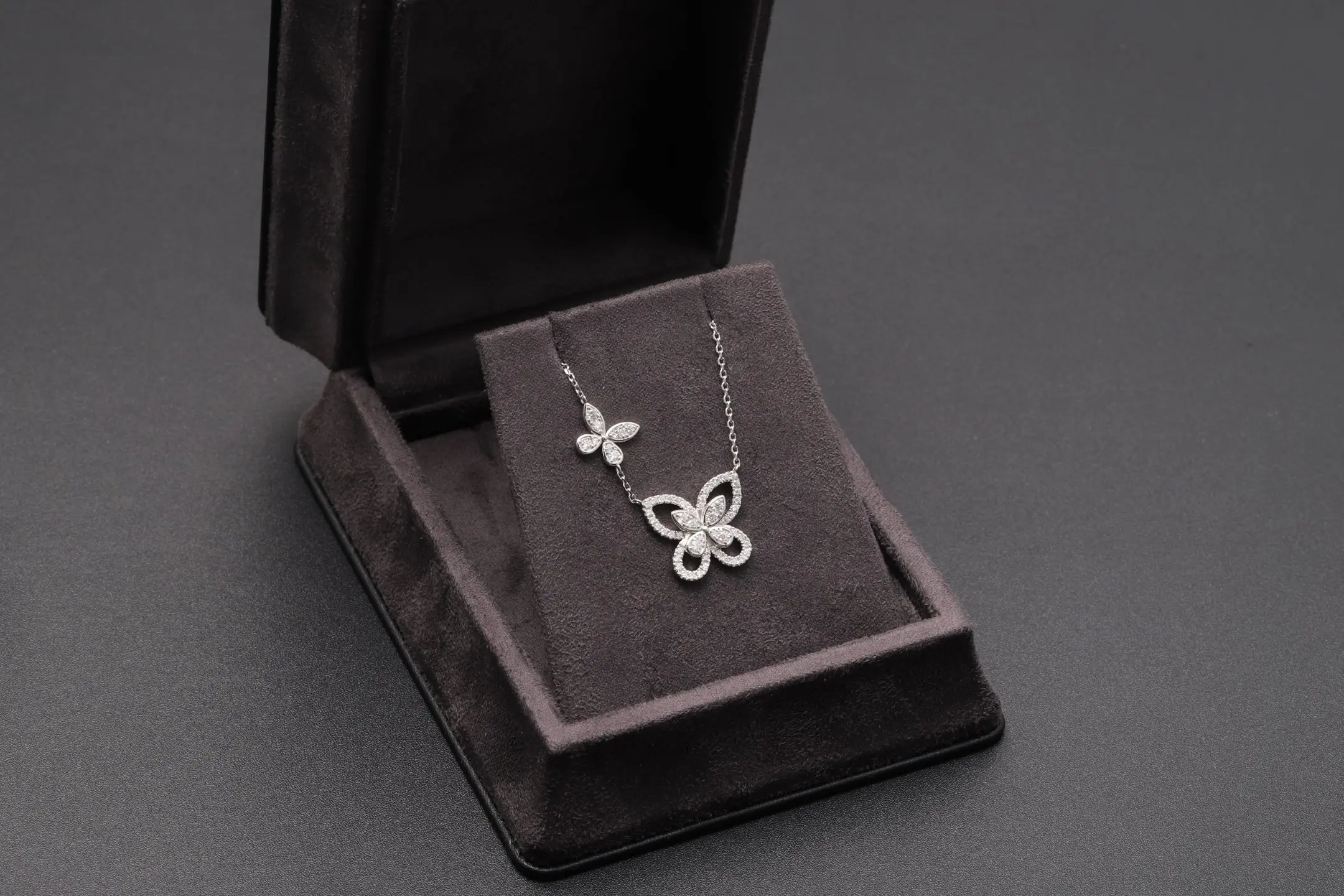 Butterfly Moissanite Pavé Necklace (Sterling Silver) D30516912 — view 2