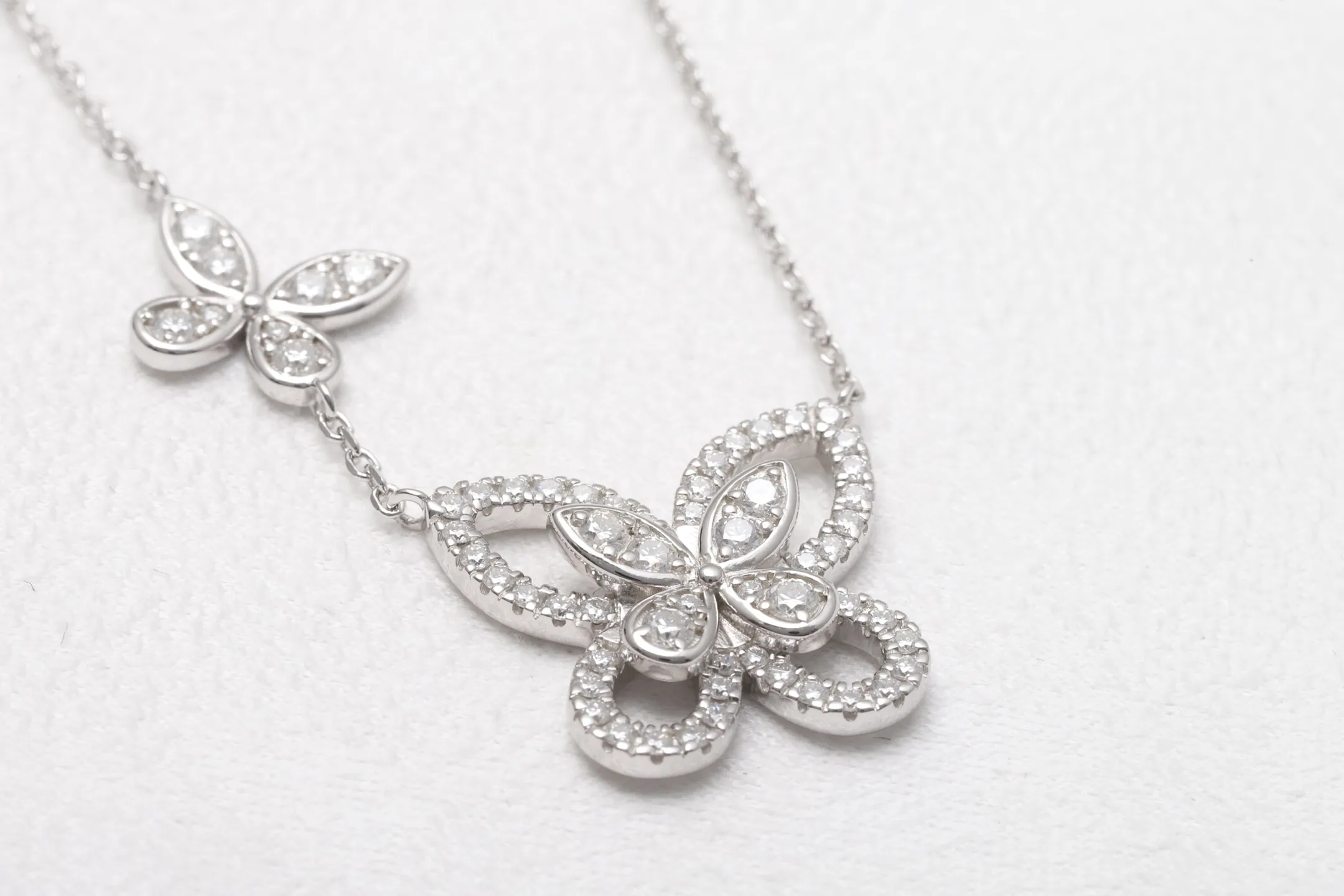 Butterfly Moissanite Pavé Necklace (Sterling Silver) D30516912 — view 7
