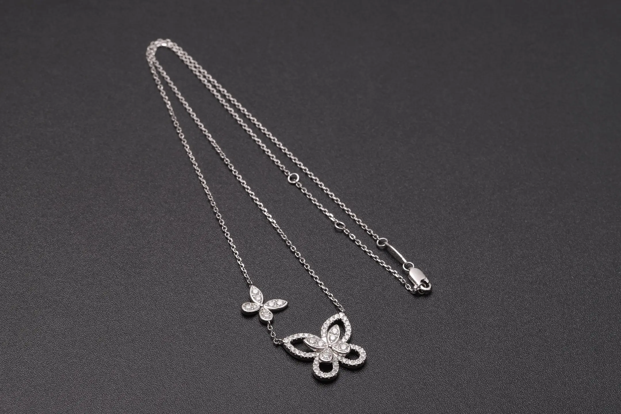 Butterfly Moissanite Pavé Necklace (Sterling Silver) D30516912 — view 8