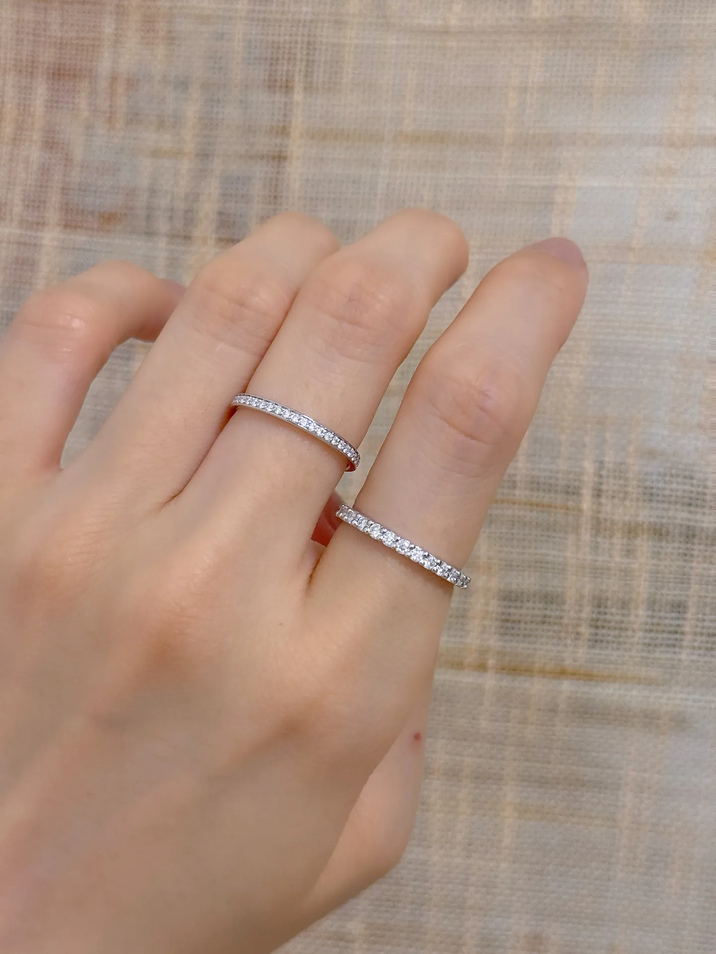 Moissanite Eternity Band (Sterling Silver) D15516551 — view 8
