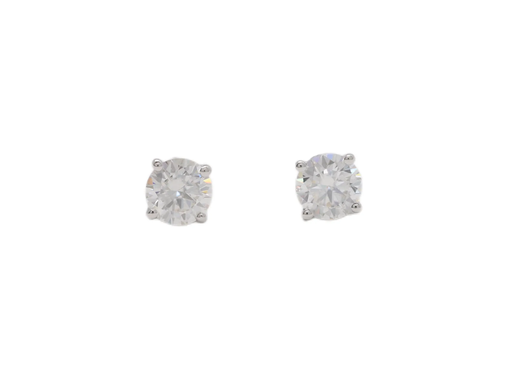 Four-Prong Moissanite Stud Earrings (Sterling Silver) D12516681